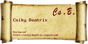 Csiky Beatrix névjegykártya